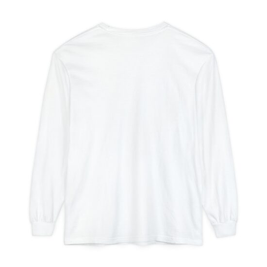 Back view of a White long sleeve shirt with 